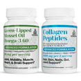 thumbnail image 1 of TURNER Green Lipped Mussel Oil Omega-3, Joint Comfort & Mobility, No Fishy Aftertaste, 1 Bottle, 60 Softgels plus 1 Bottle of Collagen Peptides, 1 of 5