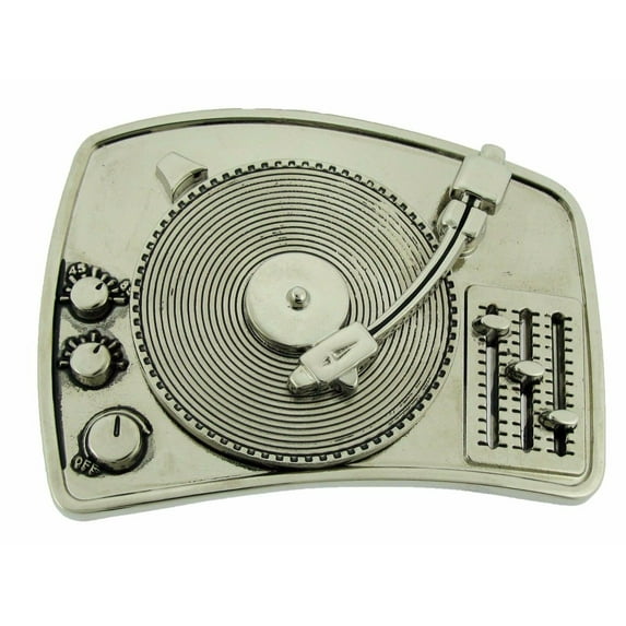TURNTABLE DISCO DJ BELT BUCKLE MUSIC LOVERS MEN WOMEN Rock Rebel Gothic Tattoo