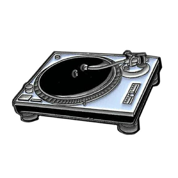 TURNTABLE ENAMEL PIN, Turntable Art - Backpack Enamel Lapel Pin - 1.5" x 1"