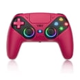 thumbnail image 1 of TURPOW RGB Wireless Controller for P5, Compatible with P5 Pro/Slim/PC, Dual Vibration, Turbo Function/Macro, 1000mAh Battery,6-Axis Motion Contro Gamepad with Speaker,3.5mm Audio Jack (Red), 1 of 8