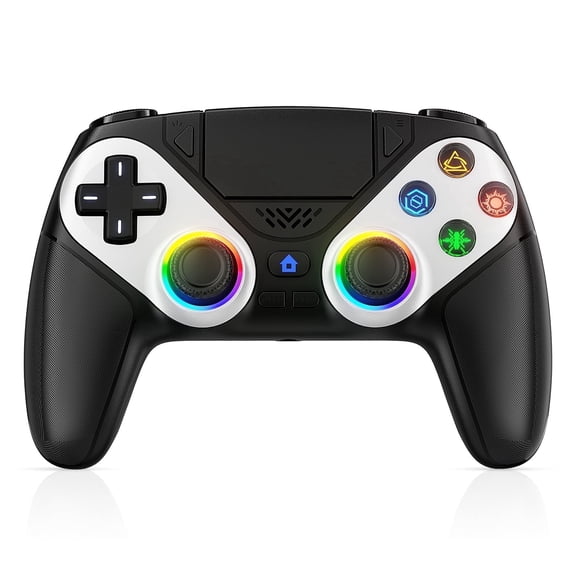 Turpow RGB Wireless Controller for P5, Compatible with P5 Pro/Slim/PC, Turbo Function/MacroDual Vibration, 1000mAh Battery, 6-Axis Motion Contro Gamepad with Speaker, 3.5mm Audio Jack (Black)