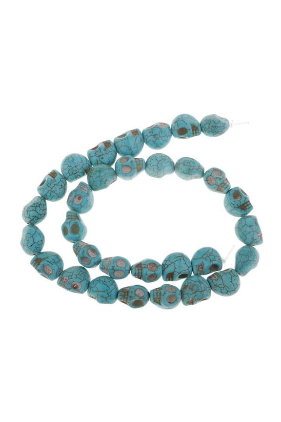TURQUOISE GEMSTONE SKULL HEAD LOOSE SPACER BEADS DIY NECKLACE BRACELET CRAFT
