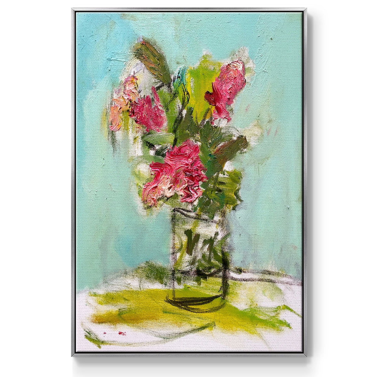 TURQUOISE LILLY Framed Premium Gallery Wrapped Canvas - Ready to Hang