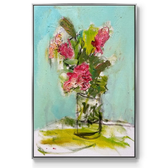 TURQUOISE LILLY Framed Premium Gallery Wrapped Canvas - Ready to Hang