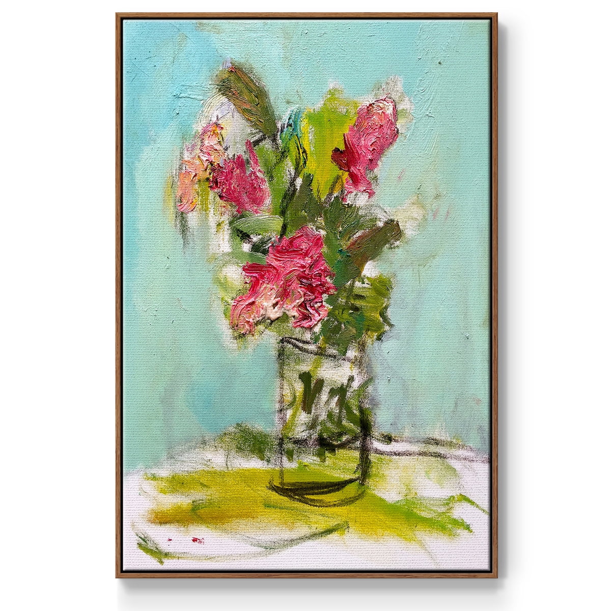 TURQUOISE LILLY Framed Premium Gallery Wrapped Canvas - Ready to Hang