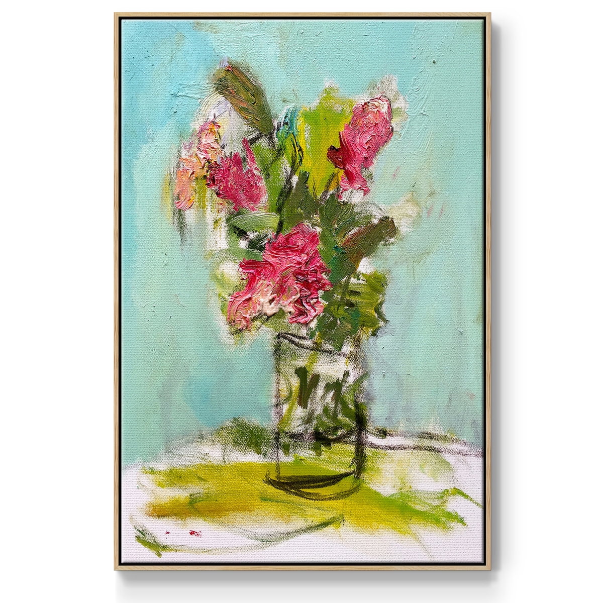 TURQUOISE LILLY Framed Premium Gallery Wrapped Canvas - Ready to Hang