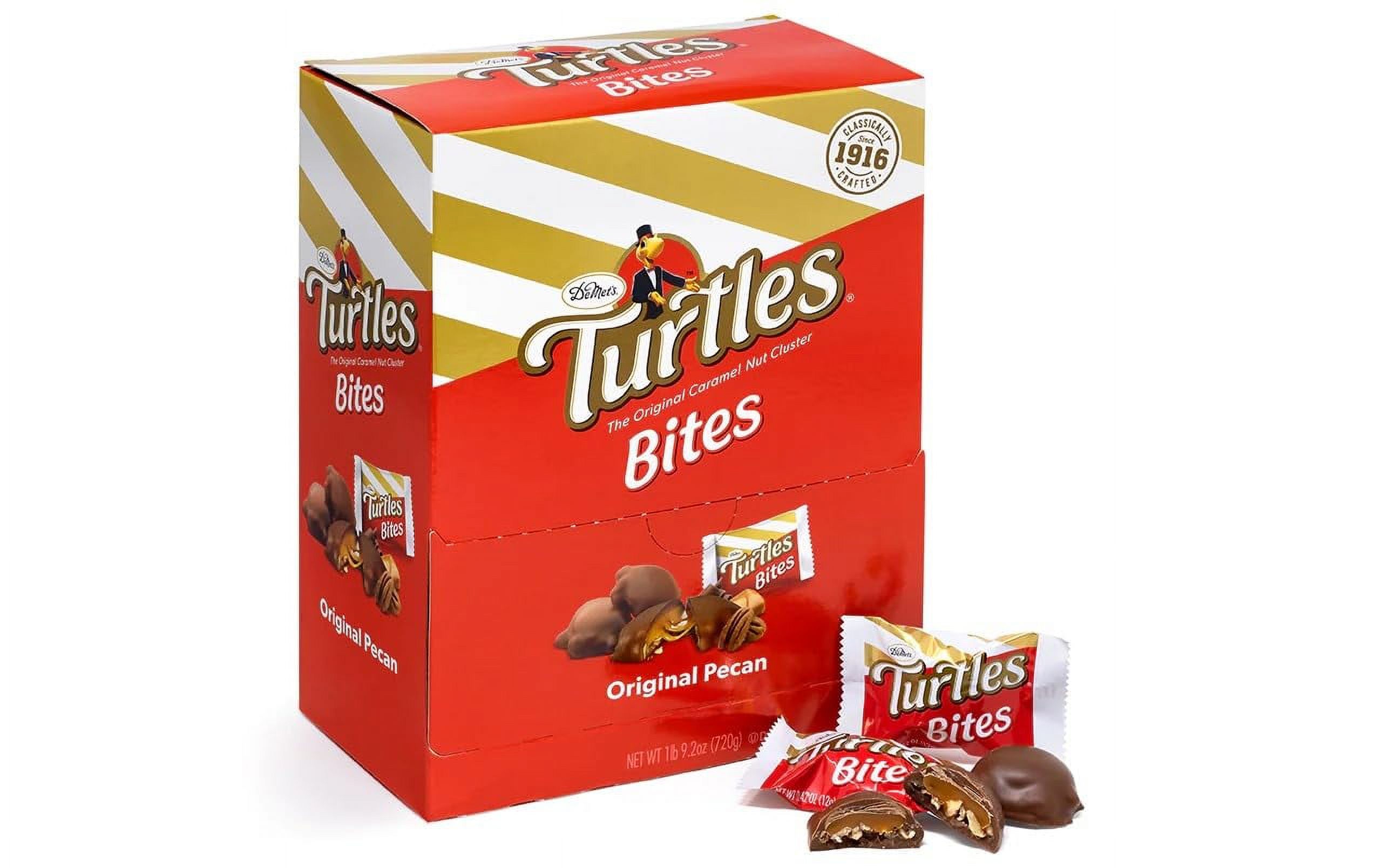 TURTLES BITE SIZE PECANS/CHOCOLATE/CARAMEL BARS 0.42 oz Each ( 60 in a ...