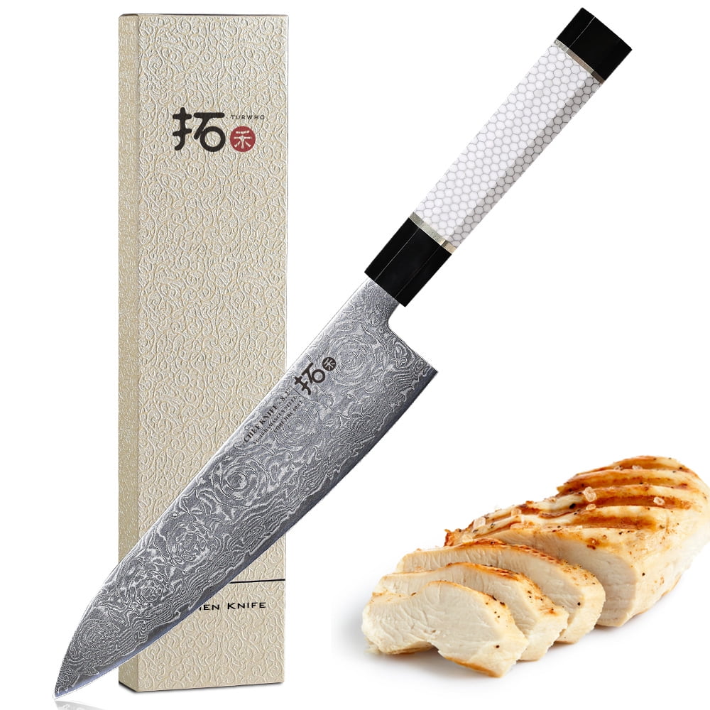 TURWHO 8.2inch Chef Knife Japanese VG10 Damascus Steel Kitchen Chief
