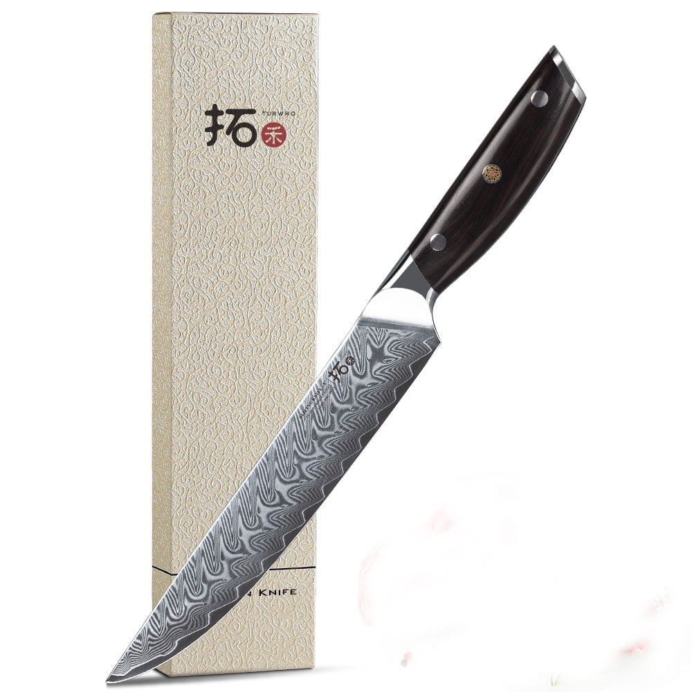 TURWHO 8'' Slicing Knife 67layer Japanese VG10 Damascus Steel Kitchen