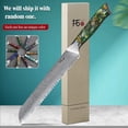 thumbnail image 1 of TURWHO 8inch Bread Knife Japanese VG10 Damascus Steel Kitchen Bread Slicing Serrated Knife, Feather Pattern, Random Resin Handle Colors, 1 of 10