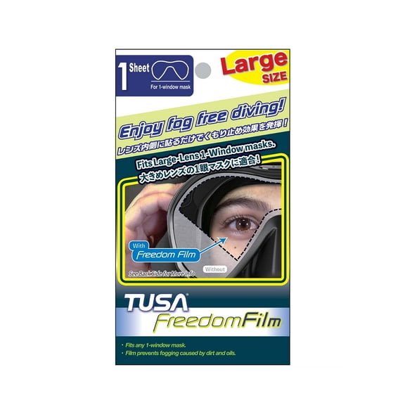 TUSA Anti-Fog Freedom Film for Scuba Diving/Snorkeling Masks, Large Single Window