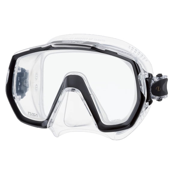 TUSA Adult Unisex Freedom Elite Black Silicone Diving Mask (M-1003-BK)