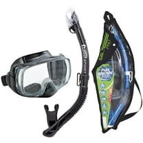 TUSA Sport Adult Imprex 3D Purge Mask and Dry Snorkel Combo, Black
