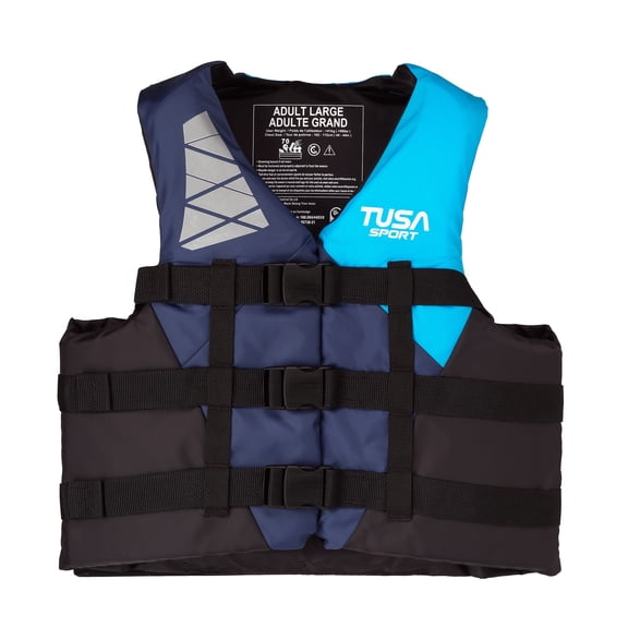 TUSA Sport Adult Personal Flotation Device Vest USCG Approved PFD Swim Jacket, X-Large