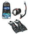 thumbnail image 1 of TUSA Sport Adult Powerview Mask, Dry Snorkel, and Fin Travel Set, Black/Red, Large, 1 of 8