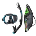 thumbnail image 1 of TUSA Sport Adult Powerview Mask and Dry Snorkel Combo, Black/Ocean Green, 1 of 9