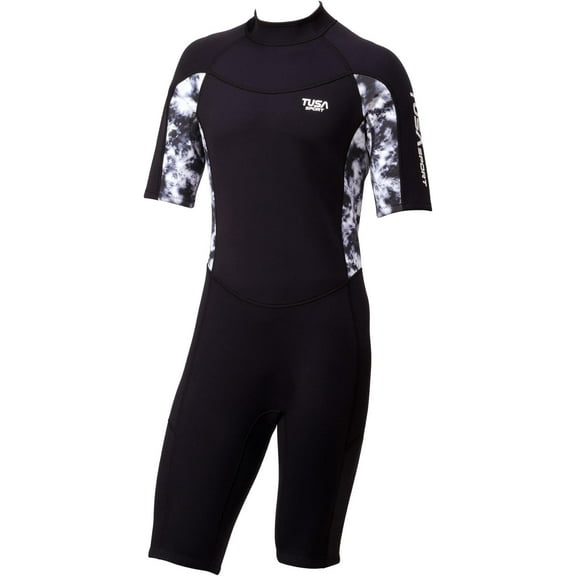 TUSA Sport Mens 2mm Shorty Wetsuit, Black, Large