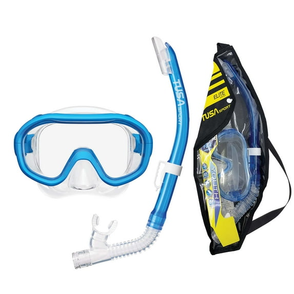 TUSA Sport Mini-Kleio Junior Mask and Snorkel Combo, Clear Blue