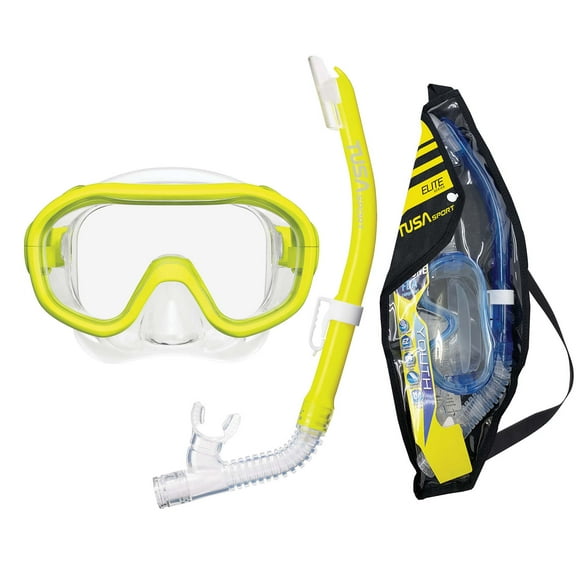 TUSA Sport Mini-Kleio Junior Mask and Snorkel Combo, Flash Yellow