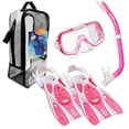 thumbnail image 1 of TUSA Sport Youth Mini-Kleio Hyperdry Mask, Snorkel, & Fins Travel Set, Clear Pink, Medium, 1 of 7