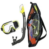 TUSA Sport Youth Mini-Kleio Mask and Dry Snorkel Combo, Black/Flash Yellow