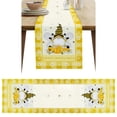 thumbnail image 1 of TUSANG 13x72inch Spring Daisies Flowers Seasonal Summer Linen Home Decor Tablecloth Table Flag, Yellow Bee Printed Tablecloth, Suitable for Restaurant, Coffee Table, Wedding Party, Home Decoration., 1 of 4