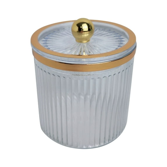 TUSANG Glass Qtip Holder Dispenser with Lid,Suitable for Cotton Balls, Swabs, Sponges, Dental Floss - Bathroom Storage Jars and Vanity Storage Containers,Desktop Storage and Organization.