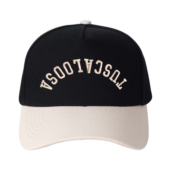 TUSCALOOSA Letter Embroidered Color Block Trucker Hat Unisex Adjustable Cotton Breathable Fashion Cap for Travel Daily Wear