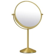 TUSHENGTU 8" Makeup Mirror, 1X/10X Double-Sided Magnifying Makeup Mirror, Premium Gold Metal Surface