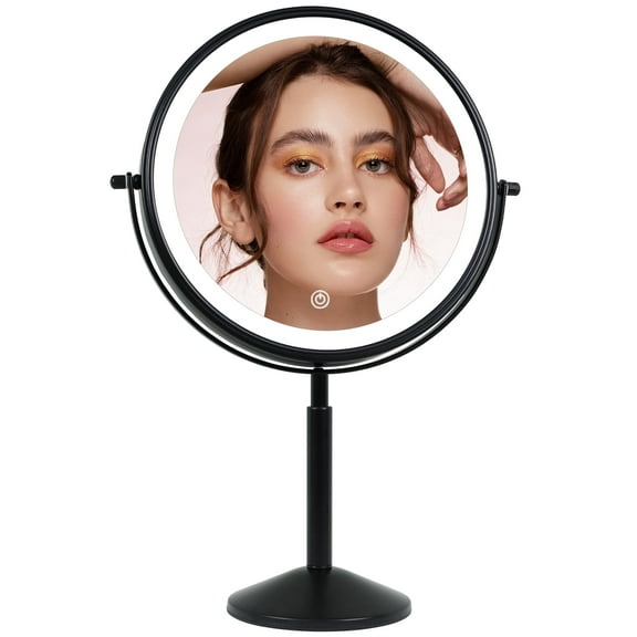 TUSHENGTU 9"Height Adjustable Makeup Mirror, 1X/10x Magnifying Vanity Mirror,Black ,Halloween Gifts