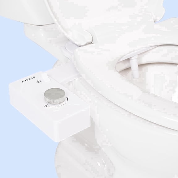 TUSHY Classic 3.0 Bidet Attachment with Self Cleaning Spray and Retractable Nozzle, Fits Almost Any Toilet Seat, Non Electric with Feminine Wash, Quick Install (Brushed Nickel Knob)