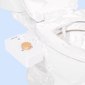 TUSHY Classic 3.0 Bidet Attachment with Self Cleaning Spray and Retractable Nozzle, Fits Almost Any Toilet Seat, Non Electric with Feminine Wash, Quick Install (Bamboo Knob)