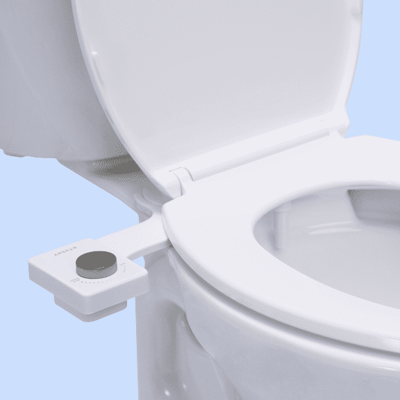TUSHY Fresh Ultra Slim Toilet Seat Bidet Attachment, Self-Cleaning, Universal Size, Easy Installation, White Champagne