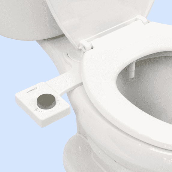 TUSHY Fresh Ultra Slim Toilet Seat Bidet Attachment, Self-Cleaning, One Size, Easy Installation, White Champagne