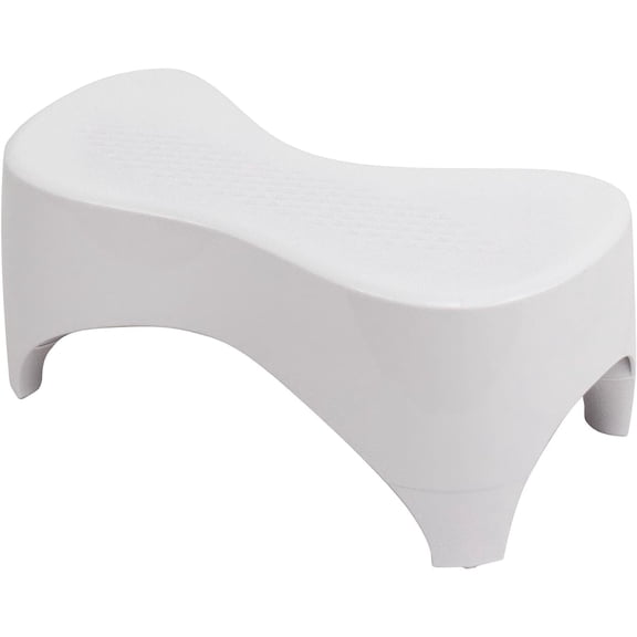 TUSHY New Ottoman Go Toilet Stool - White 7” Inch Tall, Anti Slip Step for Bathroom, Squat and Poop Stool
