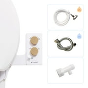 TUSHY Spa Self-Cleaning Warm Water Bidet Attachment, Adjustable Nozzle Angle, Pressure Control, Easy DIY Home Install, Requires Sink Access for Temperature Control, White/Gold