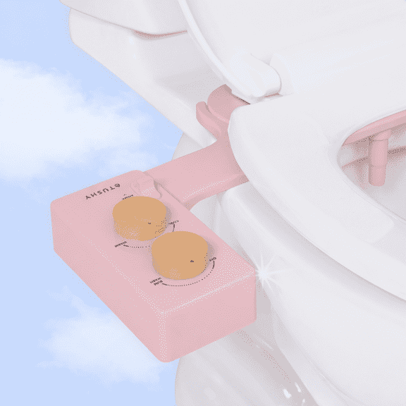TUSHY Spa Self-Cleaning Warm Water Bidet Attachment, Adjustable Nozzle Angle, Pressure Control, Easy DIY Home Install, Requires Sink Access for Temperature Control, Pink