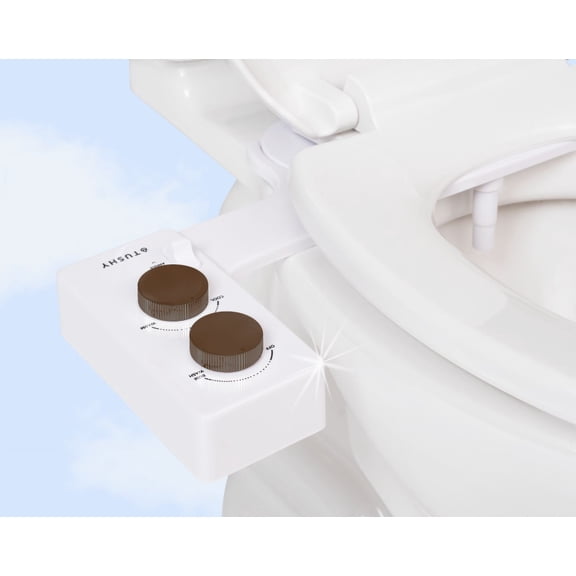 TUSHY Spa Self-Cleaning Warm Water Bidet Attachment, Adjustable Nozzle Angle, Pressure Control, Easy DIY Home Install, Requires Sink Access for Temperature Control, Bronze