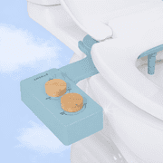 TUSHY Spa Self-Cleaning Warm Water Bidet Attachment, Adjustable Nozzle Angle, Pressure Control, Easy DIY Home Install, Requires Sink Access for Temperature Control, Blue Bamboo