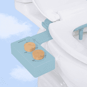 TUSHY Spa Self-Cleaning Warm Water Bidet Attachment, Adjustable Nozzle Angle, Pressure Control with Feminine Wash Requires Sink Access for Temperature Control, Blue Bamboo