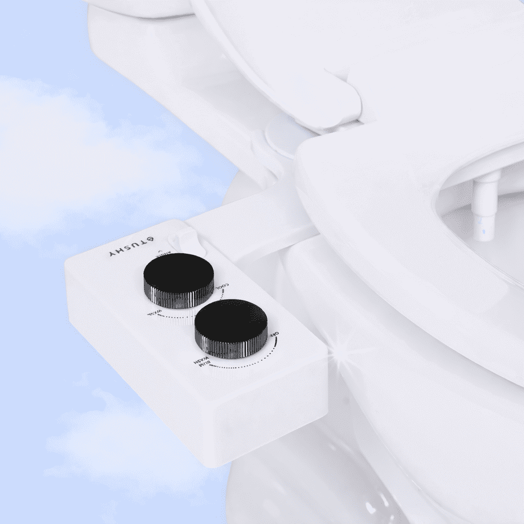TUSHY Spa Self-Cleaning Warm Water Bidet Attachment with Adjustable Nozzle Angle and Pressure Control, Easy DIY Installation