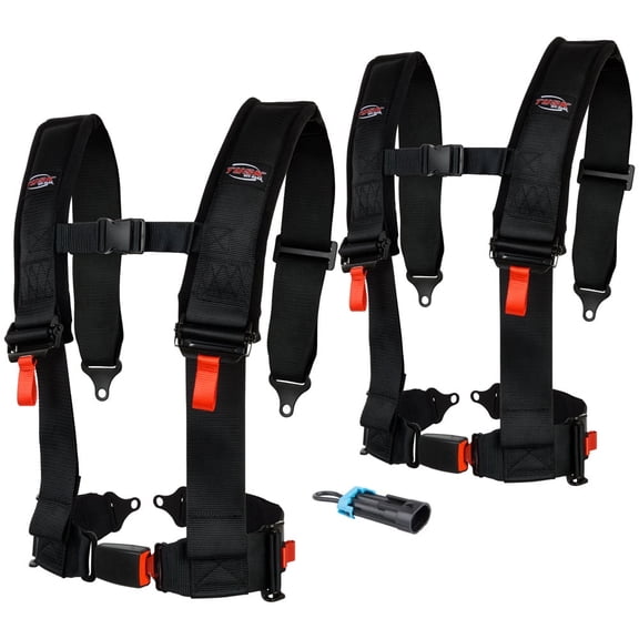TUSK 4 Point H-Style 3 inch Safety Harness Kit Compatible with 2-Seater Can-Am/Polaris