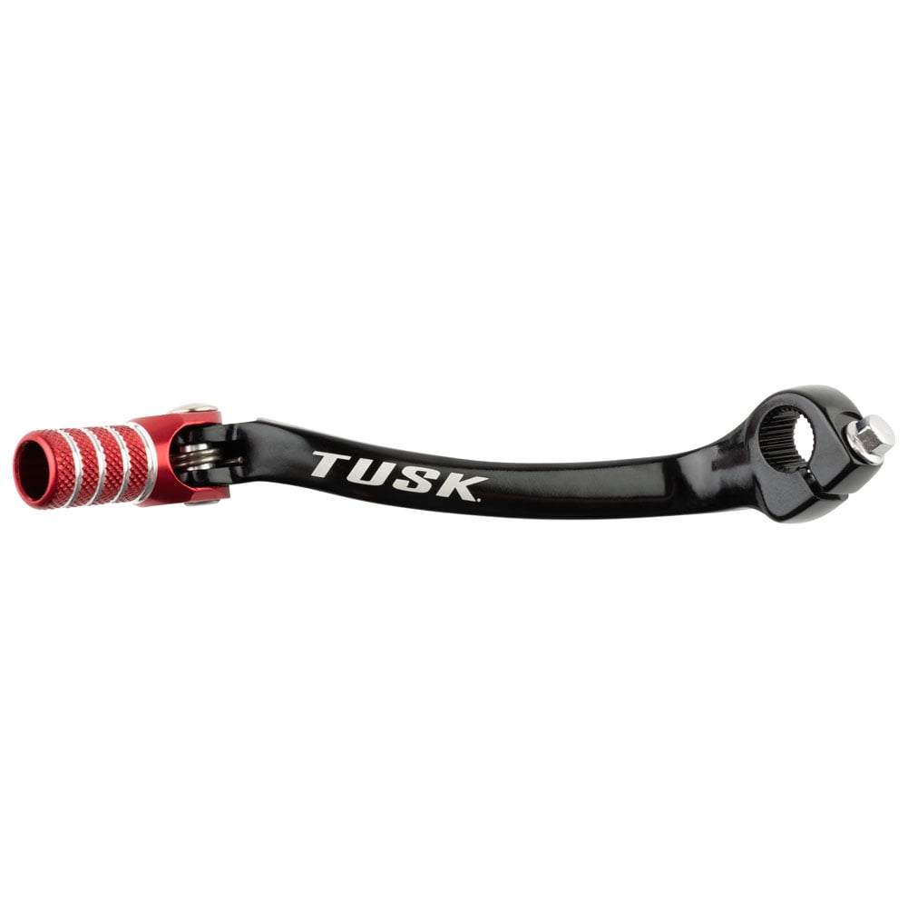 TUSK Folding Shift Lever Aluminum Black/Red Tip