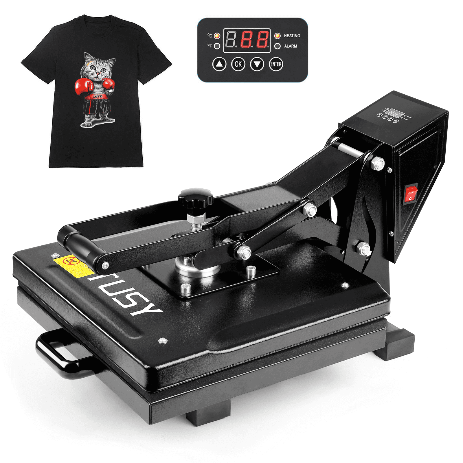 15X15 Inch Clamshell Heat Press Machine T-shirt with Pressure Knob LCD  Displays