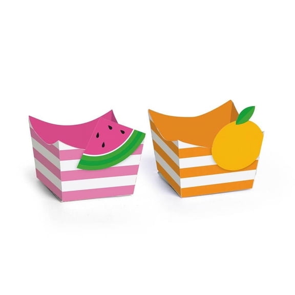 TUTTI FRUTTI Mini Candy Truffle Holder 1 x 1 x 0.7 Inches Approx. - 24 Pack | Tutti Frutti Party Supplies, Twotti Frutti Birthday Party Kit