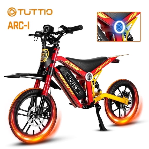TUTTIO ARC-I Electric Dirt Bike for Kids Aged 8-13, 750W & 22MPH Electric Motorcycle with 5 Speed Modes and LED Light