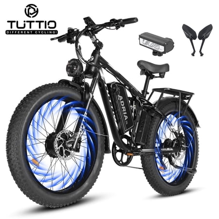 TUTTIO Adria26 5000W Electric Mountain Bike for Adults, 26" Fat Tire E-Bike for Men, 7 Speed, Max 46Mph