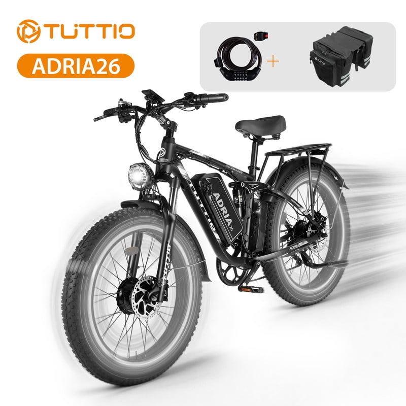 TUTTIO Adria26 Electric Mountain Bike for Adults 26", 5000W All Terrain Off-Road E-Bike, 52V 25Ah Battery, Max 46Mph, 100 Miles Range