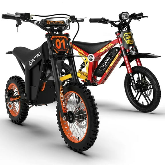 TUTTIO Electric Dirt Bike Combo - Soleil01 BF & ARC-I, 2000W 48V 21Ah Electric Motocycle for Adult with Max 37mph & 750W 36V 13AH Mini E-Bike for Kids, Famliy Set for All Off-Road