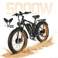 thumbnail image 1 of TUTTIO 5000W Dual Motor Electric Bike for Adults Max 28mph, Speedometer 26x4in Fat Tire All Terrain E-Mountain Bike, 52V 25Ah Full Suspension E Bike, 7-Speed Gear Electric Bicycle UL2849, 1 of 7